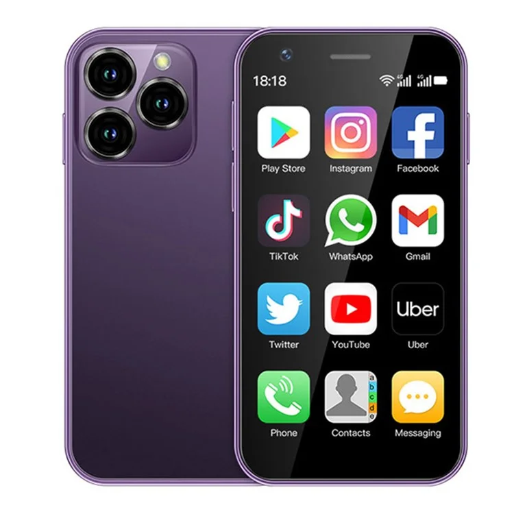 Soyes XS16 3 Polegadas 4G Mini Smartphone Android 10 5MP Dual SIM Celular, 2+16 gb - Roxo