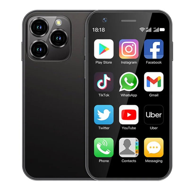 SOYES XS16 3 Inch 4G Mini Smartphone Android 10 5MP Dual SIM Cellphone, 2+16GB - Black