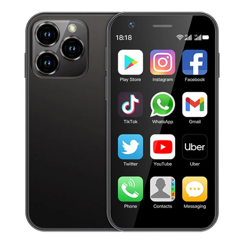 SOYES XS16 Android 10 5MP Dual SIM Mini Cellphone 3 Inch 4G Smartphone, 3+64GB - Black
