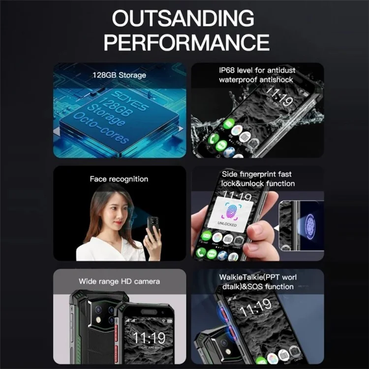 Soyes S10 Max 6+128 gb de 3,5 Polegadas Android 10.0 4G Mini Smartphone Rugged Support Cards Dual - Plugue da ue