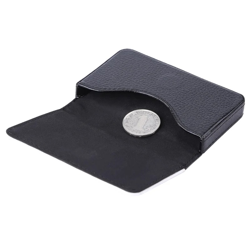 Magnetic PU Leather Business Card Holder Portable Mini Card Storage Organizer Box