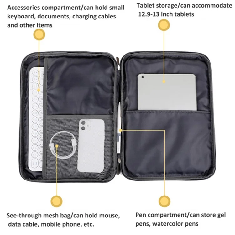 Slim Carrying Case for 13-inch Laptops, Tablets Oxford Fabric Portable Storage Bag - Blue