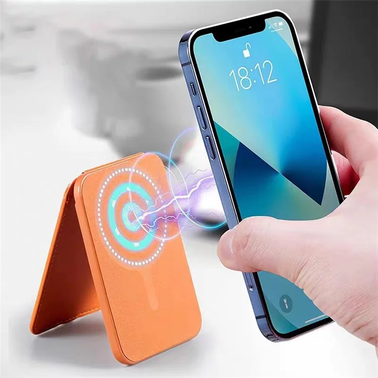 ILEX PACK Kompatibel mit MagSafe-Kartentasche für Mobiltelefone mit einstellbarem Ständer - Orange