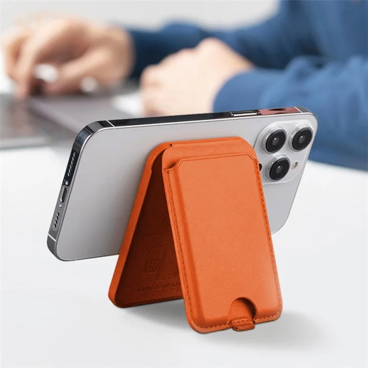 ILEX PACK Kompatibel mit MagSafe-Kartentasche für Mobiltelefone mit einstellbarem Ständer - Orange