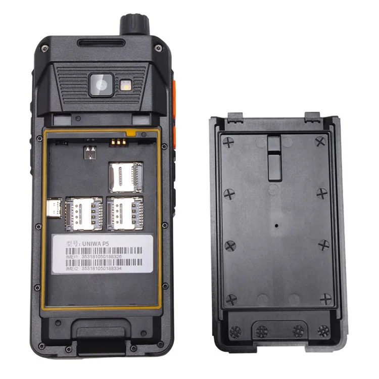 UNIWA P5 2.8 Zoll Android 9.0 NFC Walkie Talkie 4G Smartphone mit Unterstützung für Zello POC, 4G LTE-Netzwerk + UHF DMR-Version - Schwarz / AU-Stecker