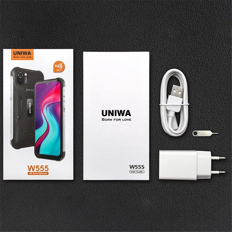 UNIWA W555 5.71-inch Smartphone 3GB+32GB MT6761 Android 12 4G Cellphone - Black / UK Plug
