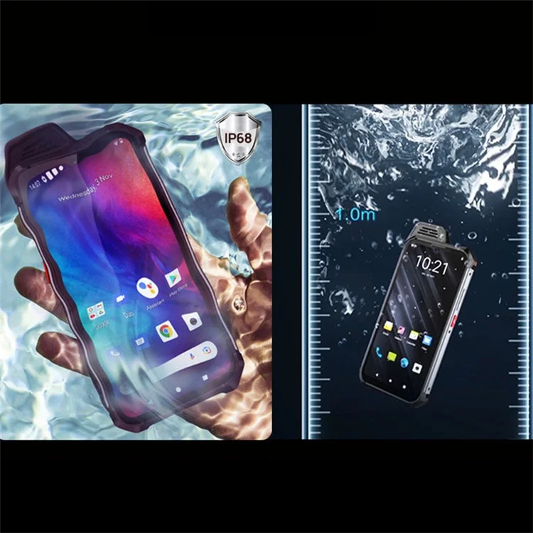 UNIWA W888 6,3-дюймовый 4G-смартфон 4+64 ГБ IP68 Водонепроницаемый телефон HD+ IPS Intercom Mobile Phone - Оранжевый / US Plug
