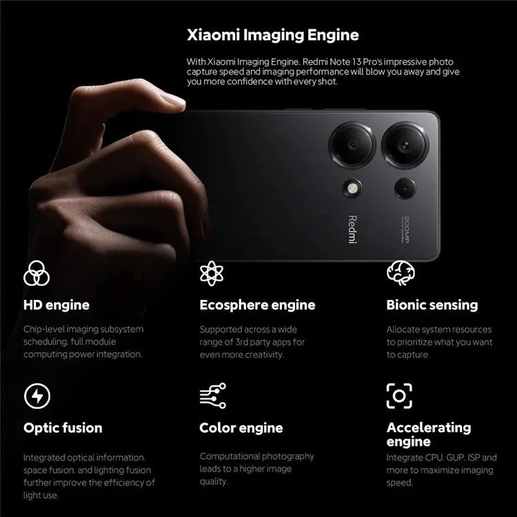 Xiaomi Redmi Note 13 Pro EU Versión 8GB+256GB 200MP 4G Android Smartphone 6.67 Pulgadas AMOLED Helio G99 Ultra Cell Teléfono Celular - Verde