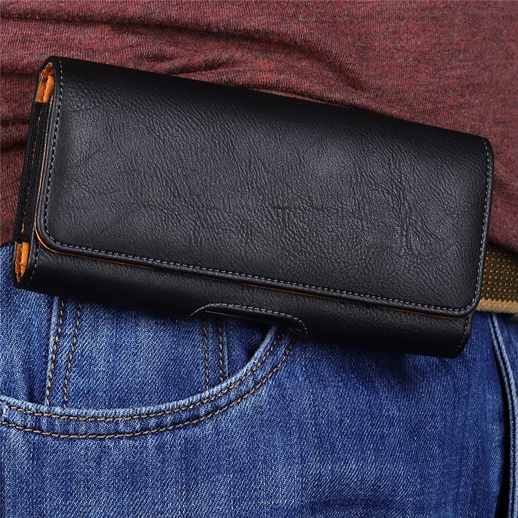 17.2 X 7.6 X 2cm Universal Leather Phone Pouch with Belt Clip, Magnetic Closure Waist Phone Bag