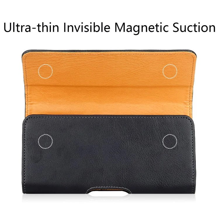 17.2 X 7.6 X 2cm Universal Leather Phone Pouch with Belt Clip, Magnetic Closure Waist Phone Bag