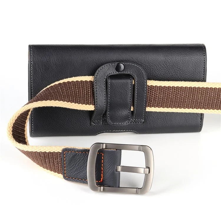 17.2 X 7.6 X 2cm Universal Leather Phone Pouch with Belt Clip, Magnetic Closure Waist Phone Bag