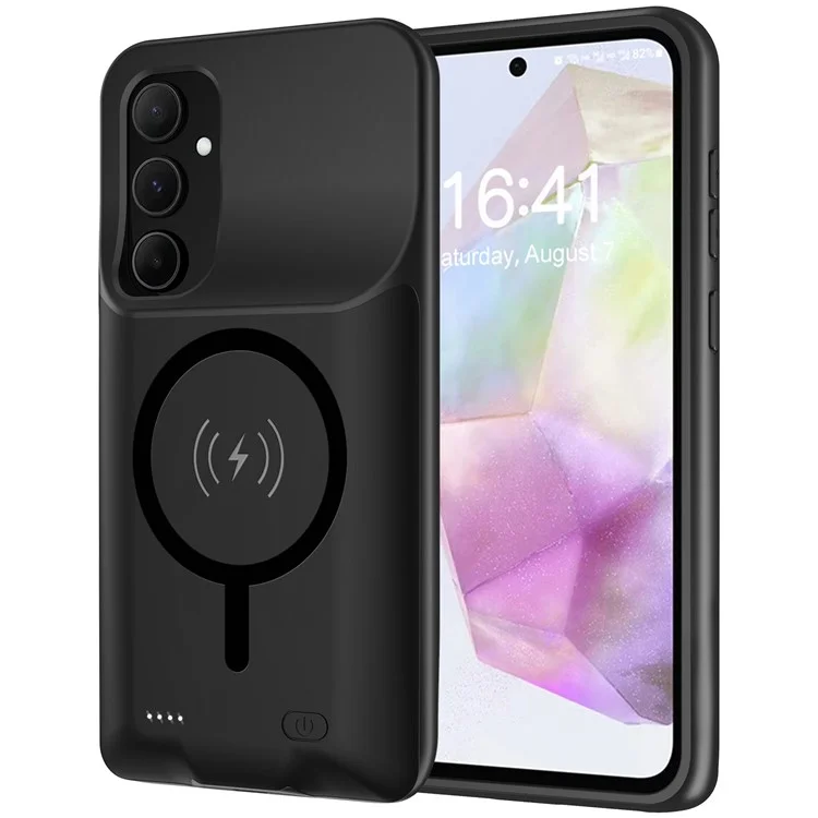 Für Samsung Galaxy A55 5G 10000mAh Externer Akkupack TPU Handyhülle (kompatibel mit MagSafe Wireless Receiver)