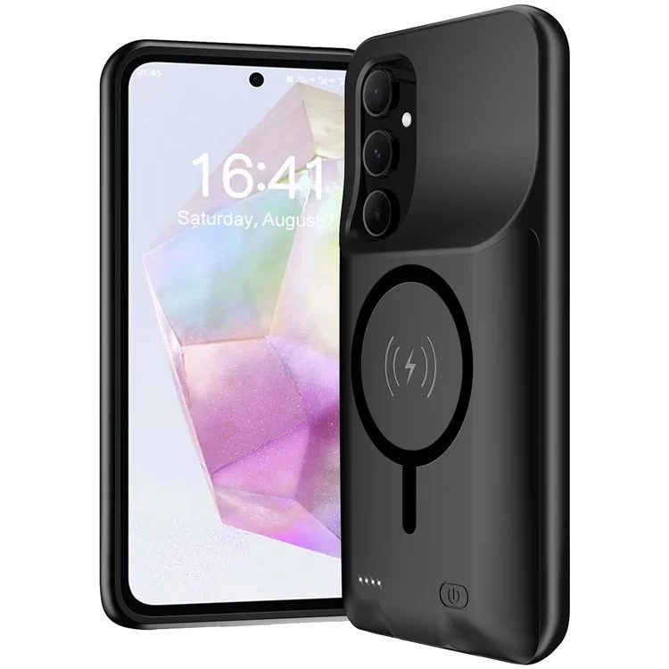 Für Samsung Galaxy A55 5G 10000mAh Externer Akkupack TPU Handyhülle (kompatibel mit MagSafe Wireless Receiver)