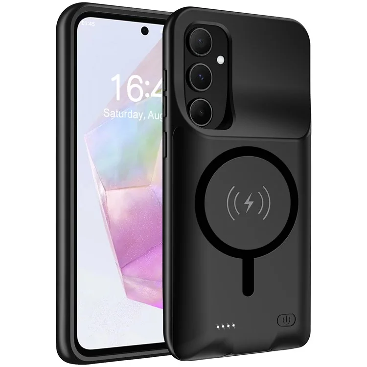 Für Samsung Galaxy A55 5G 10000mAh Externer Akkupack TPU Handyhülle (kompatibel mit MagSafe Wireless Receiver)