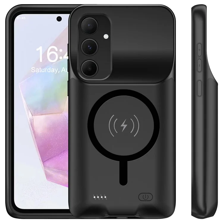 Für Samsung Galaxy A55 5G 10000mAh Externer Akkupack TPU Handyhülle (kompatibel mit MagSafe Wireless Receiver)