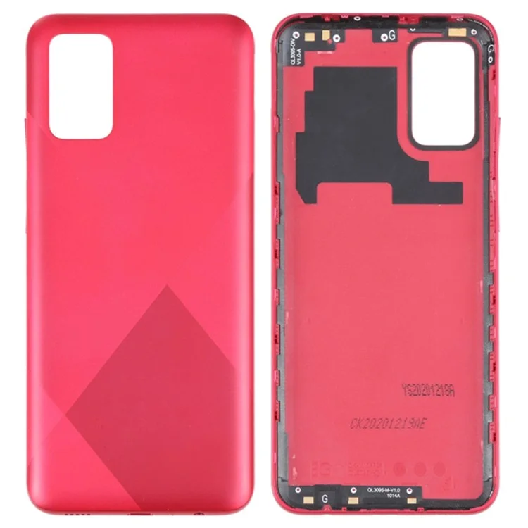 Pour Samsung Galaxy A02s (164,2 x 75,9 x 9,1 mm) A025 Pièce de rechange pour boîtier de batterie arrière OEM - Rouge