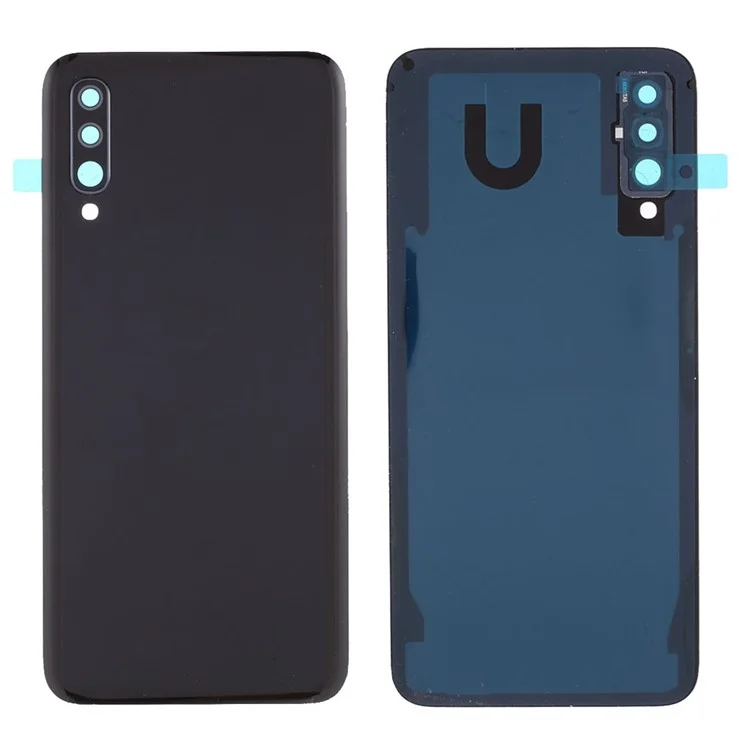 Boîtier de batterie arrière avec cache de l'objectif de la caméra (sans logo) pour Samsung Galaxy A50 - Noir