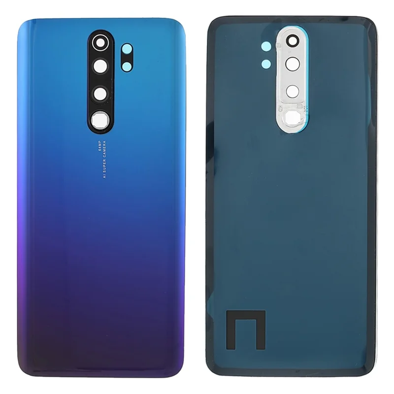 For Xiaomi Redmi Note 8 Pro Battery Housing Back Cover with Camera Ring Lens Cover Replacement (without Logo) - Blue
