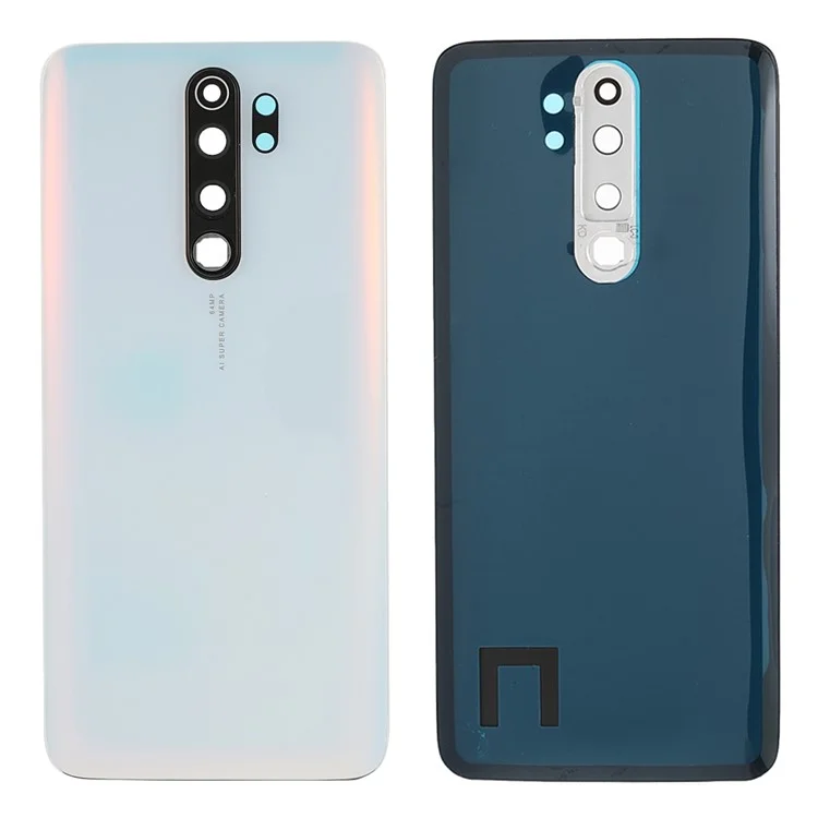 Für Xiaomi Redmi Note 8 Pro Batteriegehäuse Rückabdeckung mit Kameraringlinsenabdeckung Ersatz (ohne Logo) - Weiß