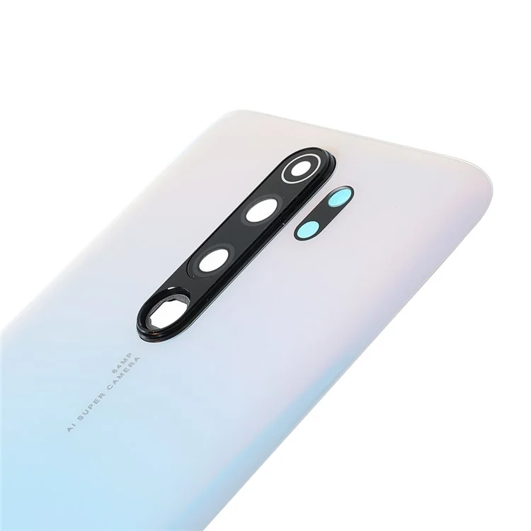 Für Xiaomi Redmi Note 8 Pro Batteriegehäuse Rückabdeckung mit Kameraringlinsenabdeckung Ersatz (ohne Logo) - Weiß