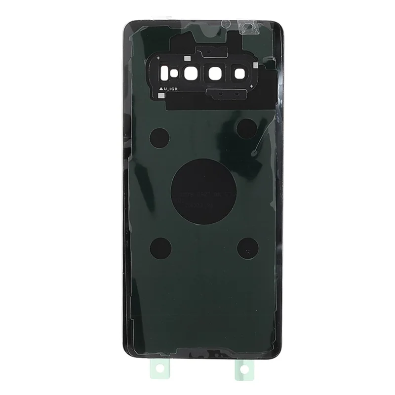 Boîtier de batterie arrière avec anneau d'objectif de caméra de remplacement (sans logo) pour Samsung Galaxy S10 Plus - Noir
