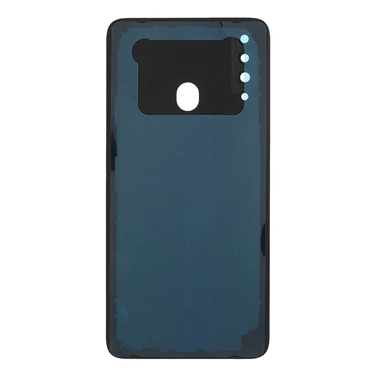 Back Battery Housing Cover with Camera Ring Lens Cover Replacement (without Logo) for Samsung Galaxy A20s - Blue