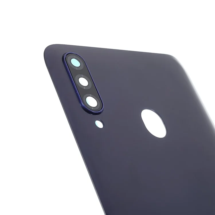 Back Battery Housing Cover with Camera Ring Lens Cover Replacement (without Logo) for Samsung Galaxy A20s - Blue