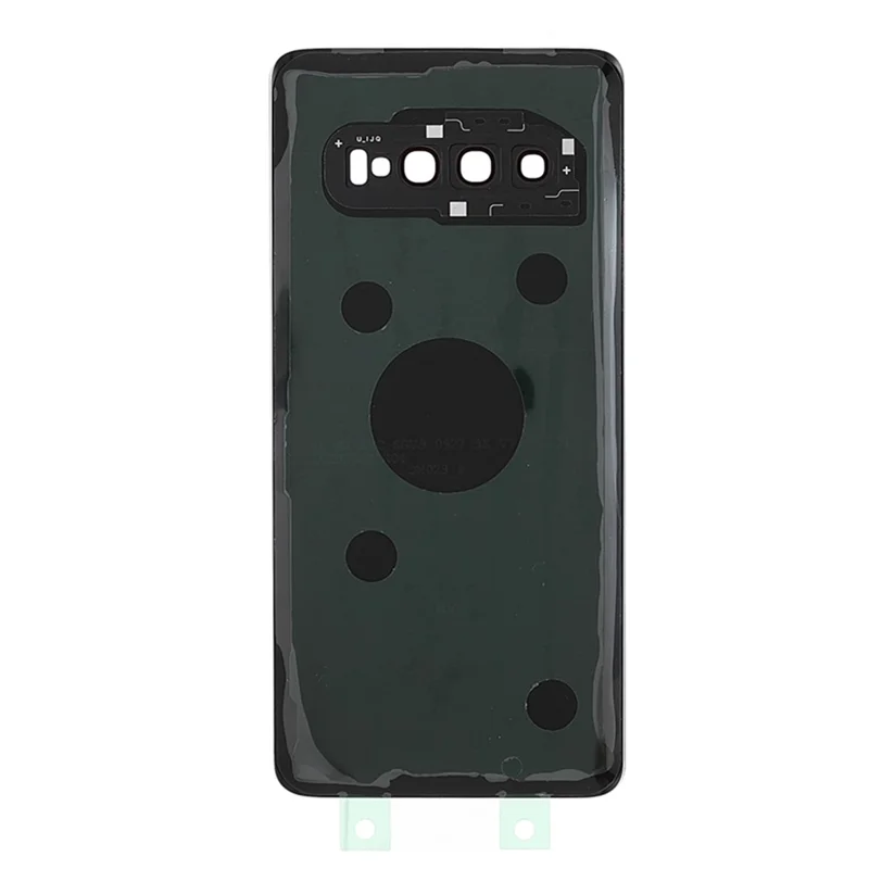 Cubierta de la carcasa de la batería trasera con anillo de cámara Cubierta de lente de repuesto (sin logotipo) para Samsung Galaxy S10 - Negro