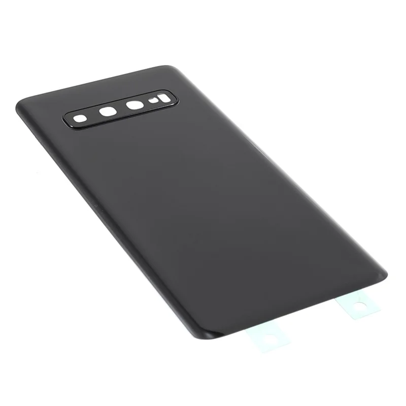 Cubierta de la carcasa de la batería trasera con anillo de cámara Cubierta de lente de repuesto (sin logotipo) para Samsung Galaxy S10 - Negro