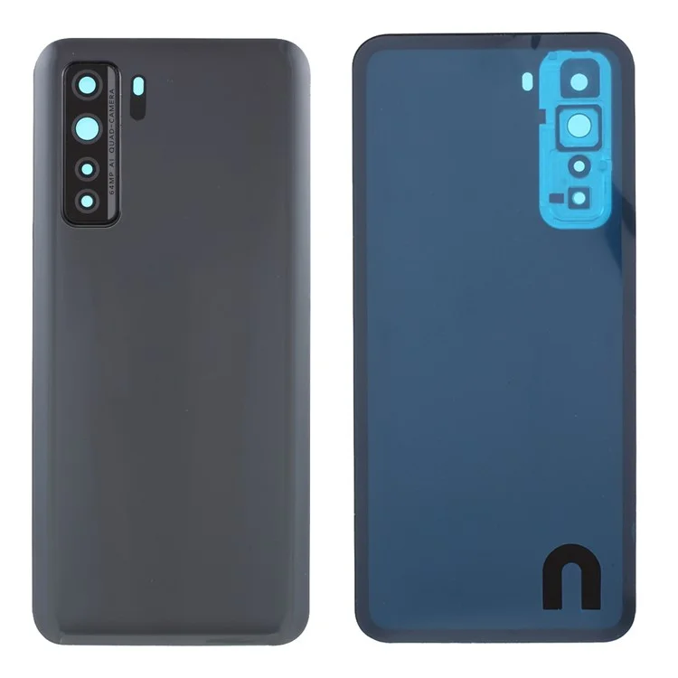 Gehäuse-Batterie-Tür-Rückabdeckung mit Kameralinsenabdeckung (ohne Logo) für Huawei P40 Lite 5G - Mitternachtsschwarz