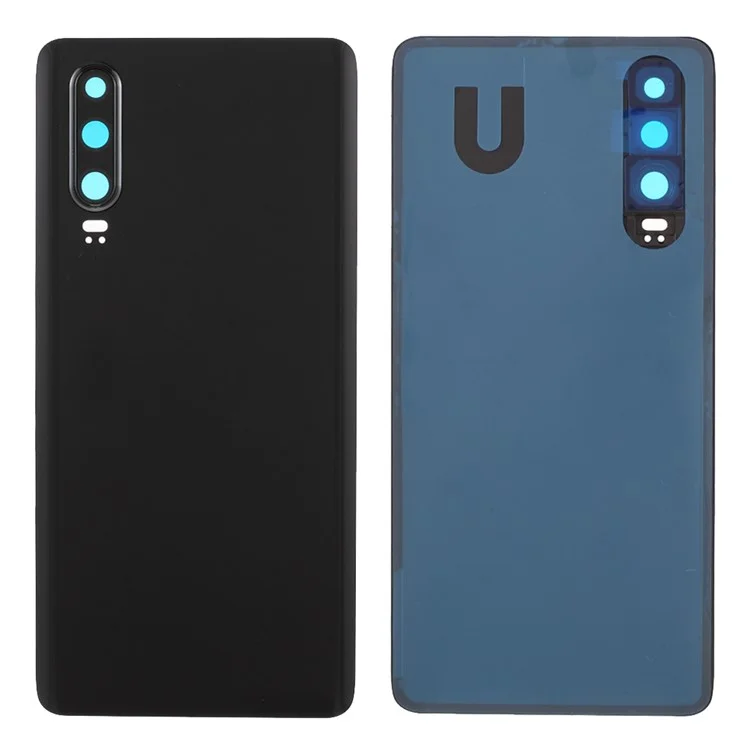 Battre du Boîtier Arrière du Couvercle Arrière Avec la Pièce de Couverture de la Lentille de la Caméra (sans Logo) Pour Huawei P30 - le Noir