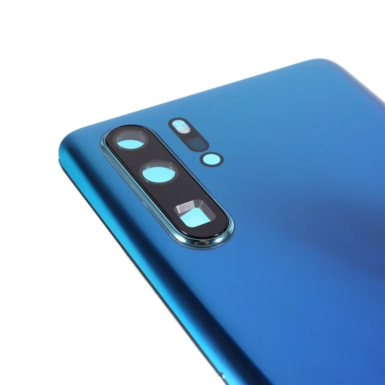 Para Huawei P30 Pro Cubierta de batería trasera con anillo de cámara Lens Cover Spare Part (sin logotipo) - Aurora Blue