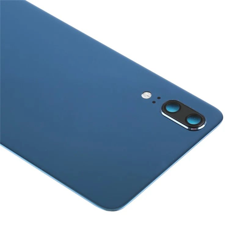 Для Huawei P20 Задняя крышка батареи корпус с кольцом камеры Чехол запасной части (без логотипа) - Синий