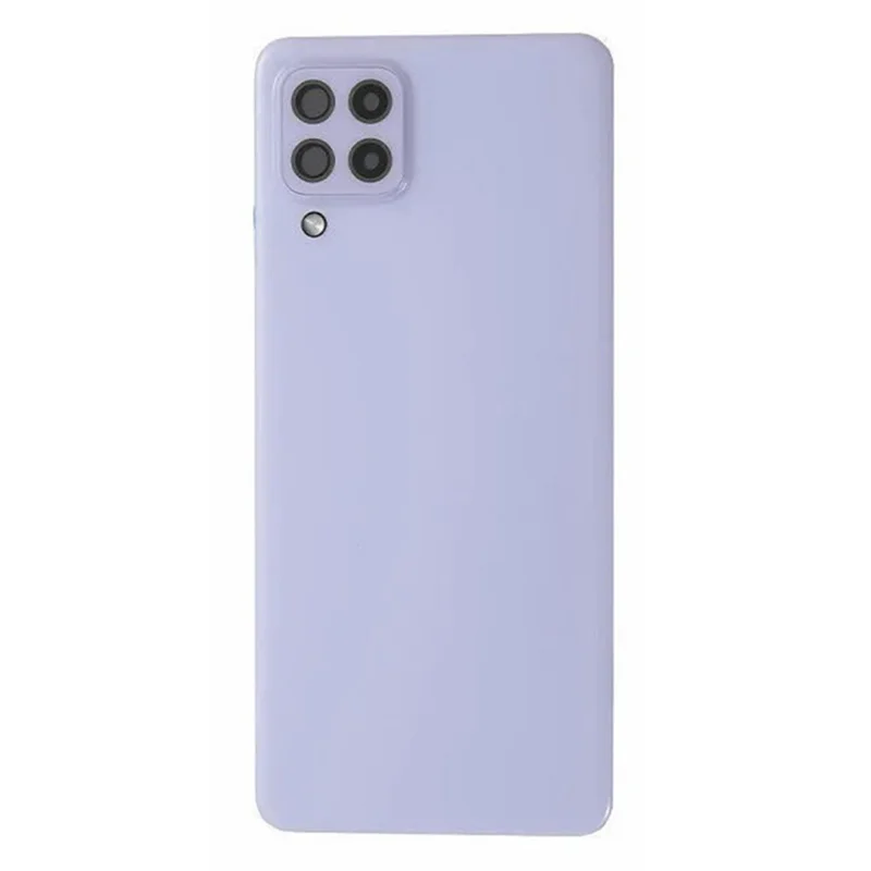 For Samsung Galaxy A22 4G (EU Version) A225 OEM Battery Housing with Adhesive Sticker+Camera Lens Cover - Purple