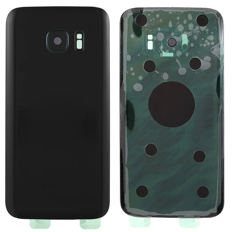 Задняя крышка батарейного отсека с кольцом объектива камеры (без логотипа) для Samsung Galaxy S7 - черная