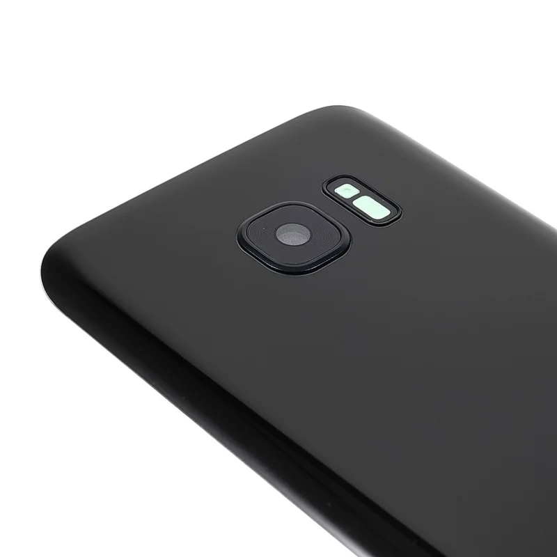 Задняя крышка батарейного отсека с кольцом объектива камеры (без логотипа) для Samsung Galaxy S7 - черная