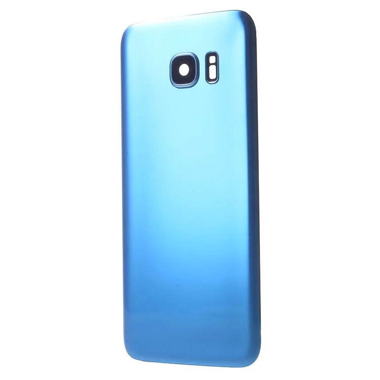 Battery Housing Back Cover with Camera Ring Lens Cover Replacement (without Logo) for Samsung Galaxy S7 edge - Blue