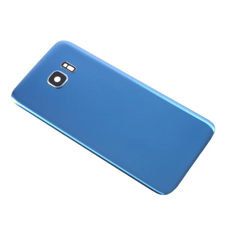 Battery Housing Back Cover with Camera Ring Lens Cover Replacement (without Logo) for Samsung Galaxy S7 edge - Blue