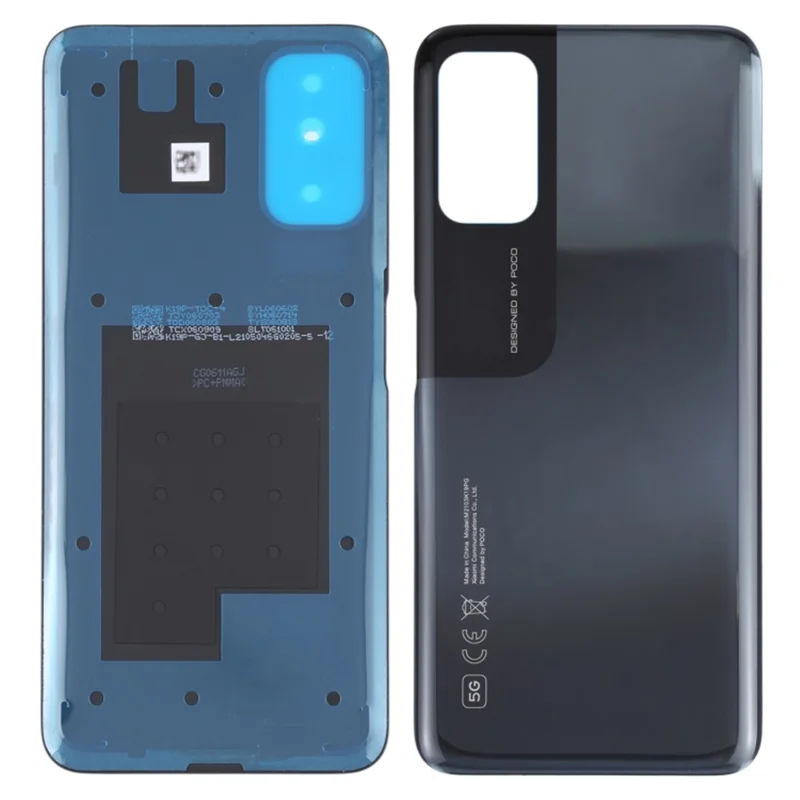 For Xiaomi Poco M3 Pro 5G M2103K19PG/M2103K19PI OEM Battery Door Cover Replacement Part - Black