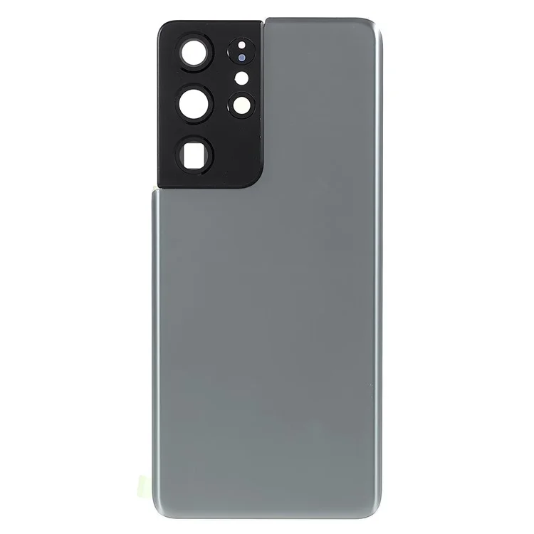 Para Samsung Galaxy S21 Ultra 5G Housing Battery Ports Back Cover Piezas de Repuesto Con Cubierta Del Anillo de la Cámara (sin Logotipo) - Gris