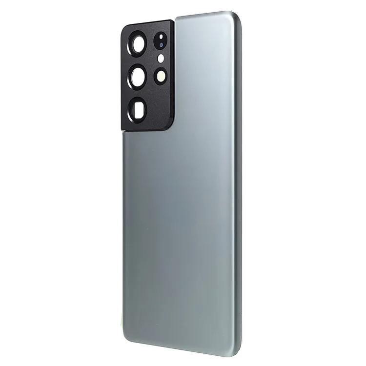 Para Samsung Galaxy S21 Ultra 5G Housing Battery Ports Back Cover Piezas de Repuesto Con Cubierta Del Anillo de la Cámara (sin Logotipo) - Gris