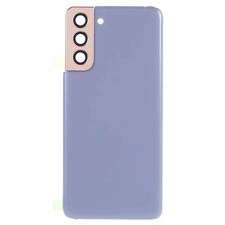 Für Samsung Galaxy S21 4G/5G Housing Battery Door Back Cover Ersatzteile mit Kamera-Ring-Abdeckung (ohne Logo) - Lila
