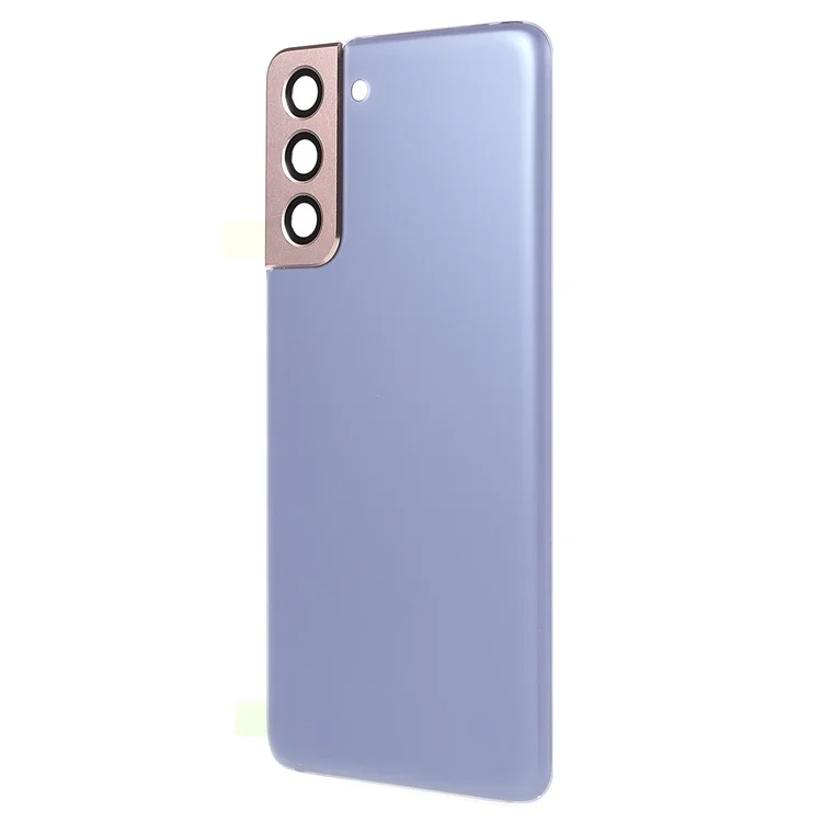 Für Samsung Galaxy S21 4G/5G Housing Battery Door Back Cover Ersatzteile mit Kamera-Ring-Abdeckung (ohne Logo) - Lila
