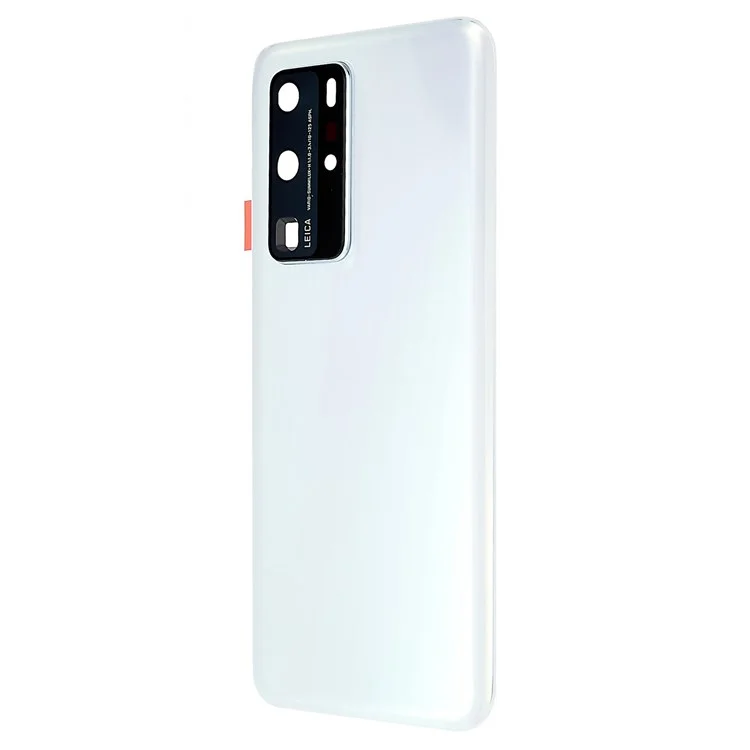 Pour le Boîtier de Batterie Huawei P40 Pro OEM Avec Autocollant Adhésif + Couvercle de la Lentille de la Caméra - Glace Blanc