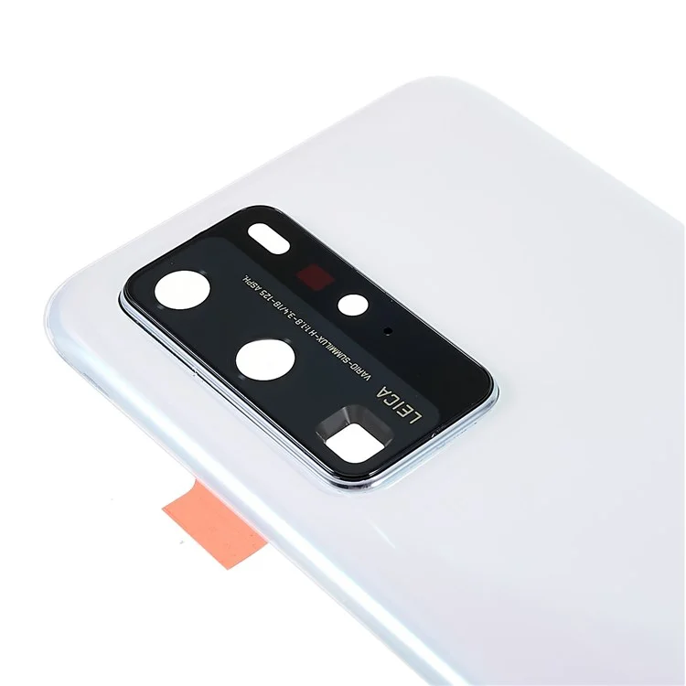 Per Huawei P40 Pro OEM Battery Housing Con Adesivo Adesivo + Coperchio Dell'obiettivo Della Fotocamera - Ghiaccio Bianco