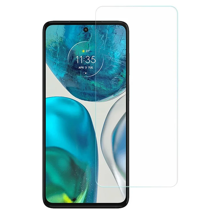 AMORUS Para Motorola Moto G52 4G / G82 5G Protetor de Tela Anti-impressões Digitais 2.5D Borda Curva Vidro de Alta Alumínio-silício Ultra Claro Película