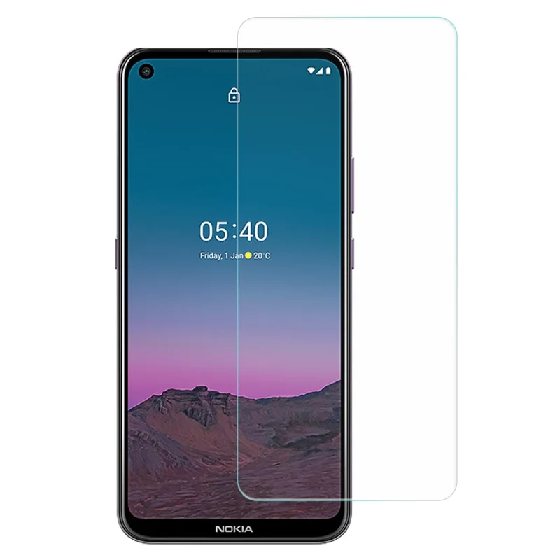AMORUS High Aluminum-silicon Glass Film für Nokia 5.4, 9H Härte 2.5D Arc Edge High Transparenz Bildschirmschutz