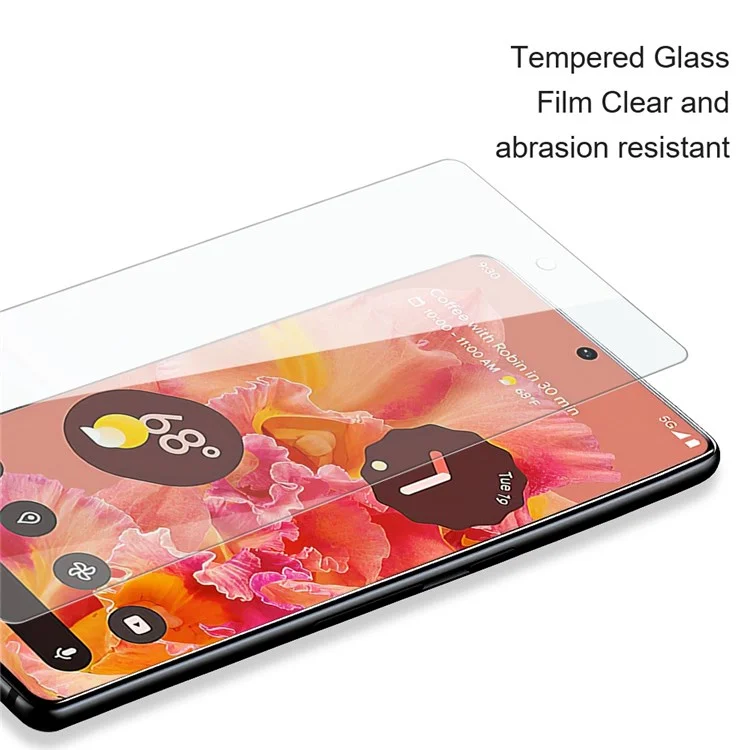 AMORUS Protetor de Tela de Vidro de Alta Alumínio-silício para Google Pixel 6, Capa de Tela à Prova de Explosão de Borda Curva HD e Clara