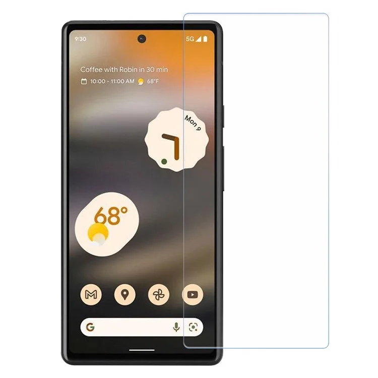 Amorus 2.5d Arco Borda de Alumínio Alumínio-silicon Film Para Google Pixel 6a, Protetor de Tela Ultra Clear, Sem Impressão Digital