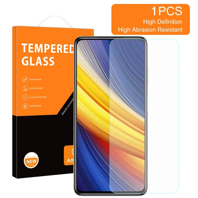 AMORUS Für Xiaomi Poco X3/X3 NFC/X3 Pro 2,5D Hochaluminium-Siliziumglas Fingerabdruckfest Anti-Bruch-Displayschutzfolie